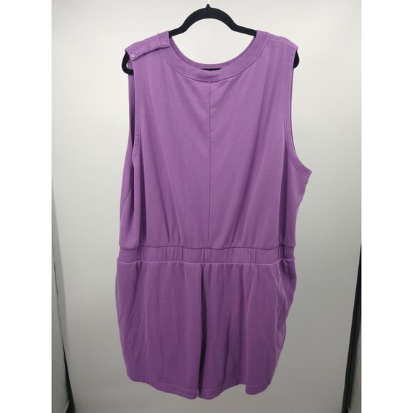 Nike Womens Varsity Shorts Romper Plus 3X Stretch Cotton Terry‎ Purple Nebula - Picture 5 of 12